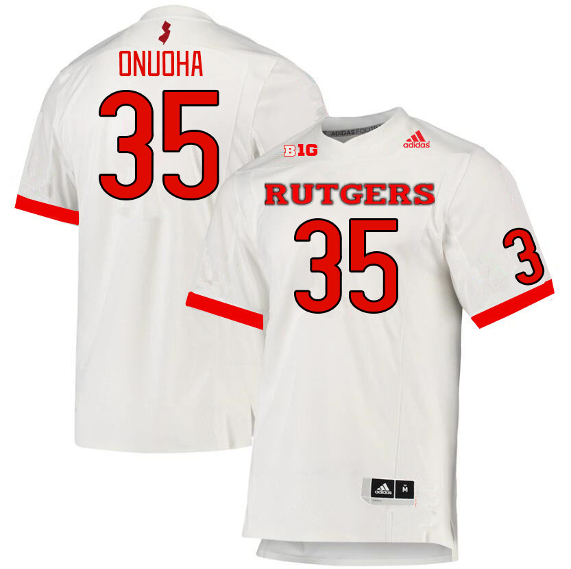 Men #35 David Onuoha Rutgers Scarlet Knights College Football Jerseys Stitched Sale-White